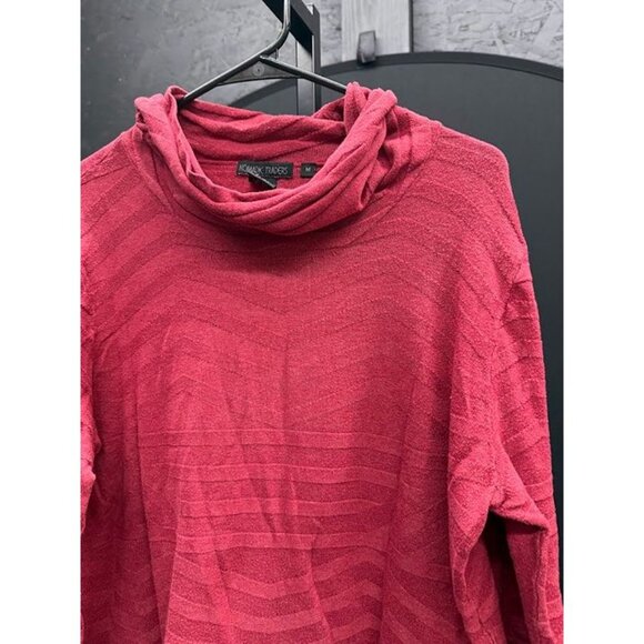 Nomadic Traders Maroon Red Pattern Cowl Pullover Sweater - Picture 2 of 4